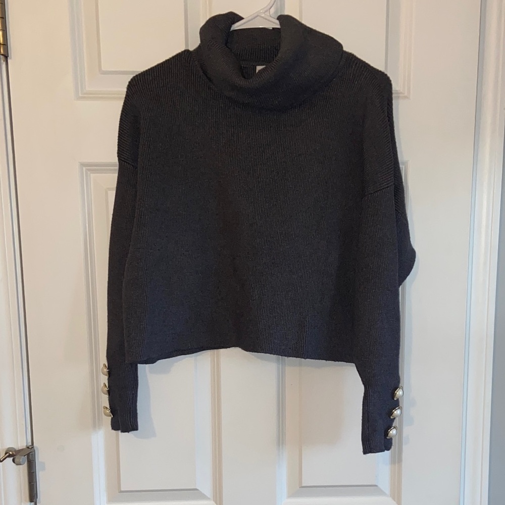 Zara Dark Gray Cowl Neck Sweater